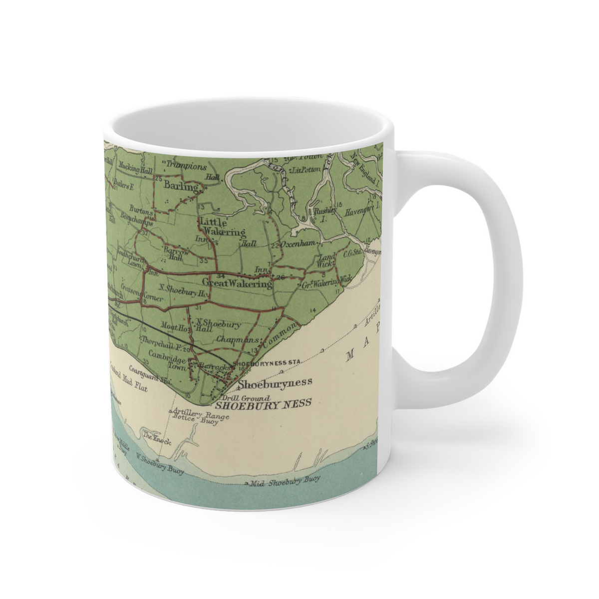 Southend-on-Sea historic map mug, Bartholomew Half-Inch, 1903 — product view 4