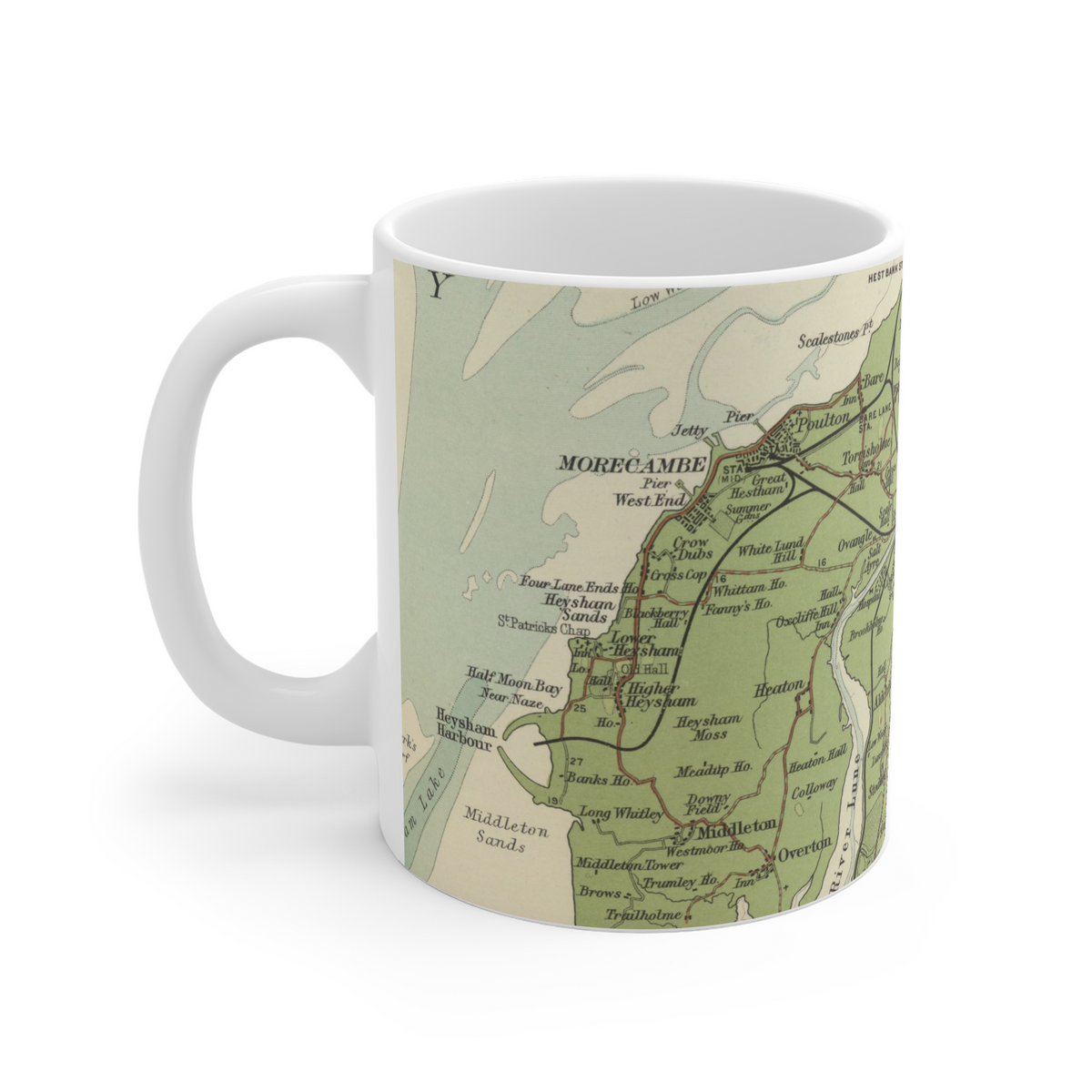 Lancaster historic map mug, Bartholomew Half-Inch, 1905 — product view 4