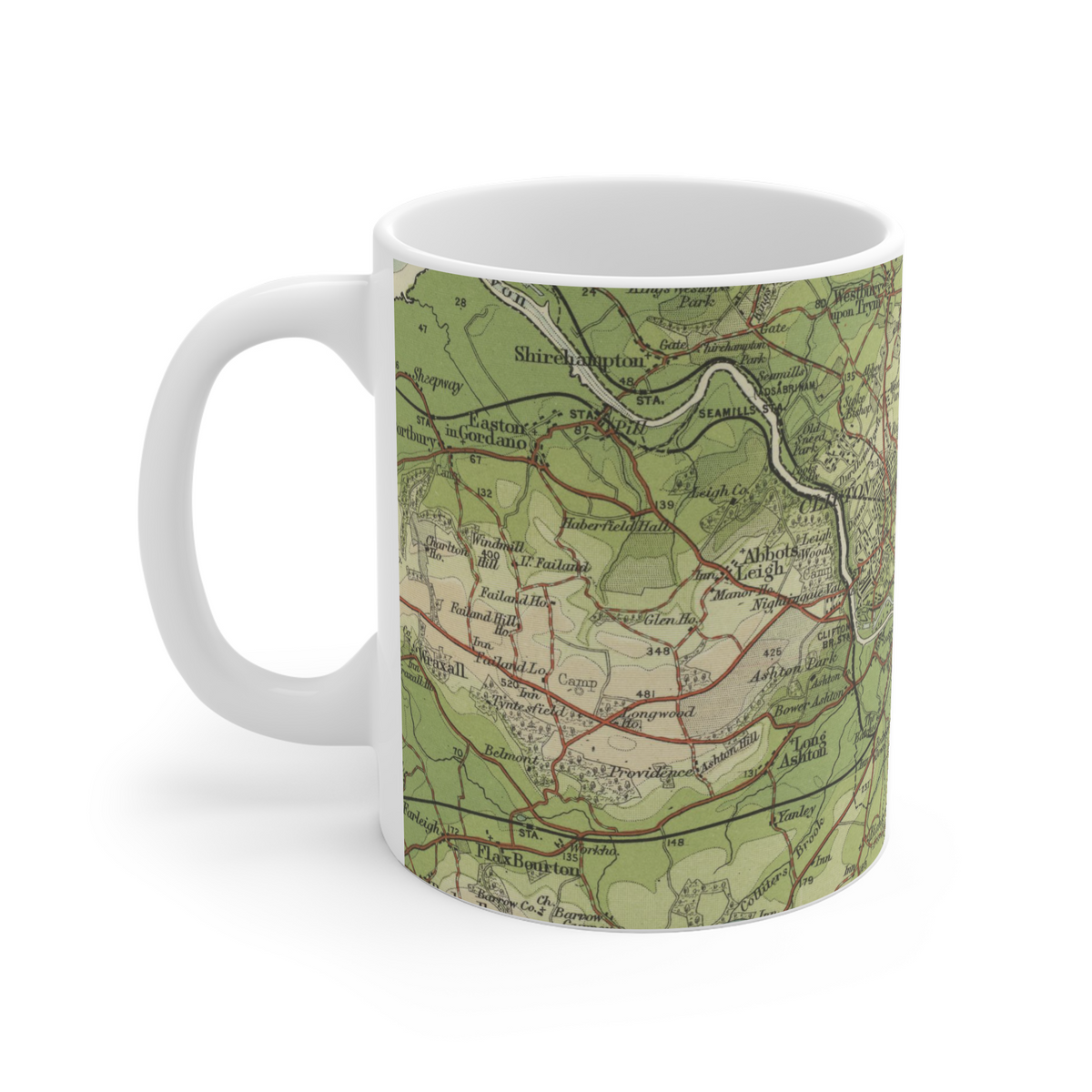 Bristol historic map mug, Bartholomew Half-Inch, 1904 — product view 4