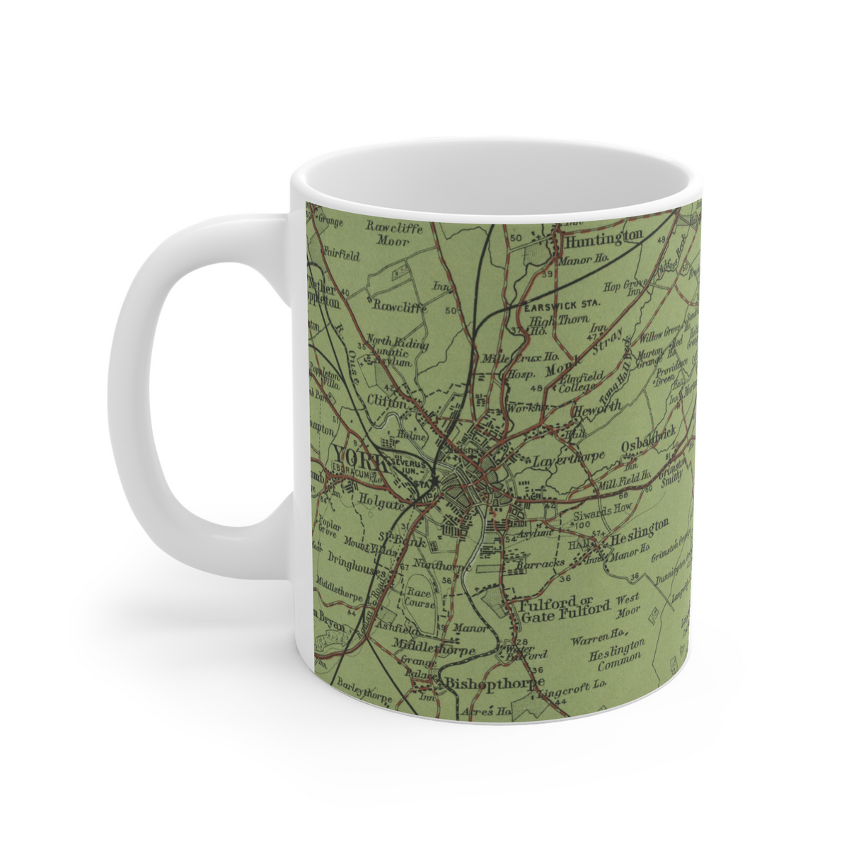 York historic map mug, Bartholomew Half-Inch, 1903 — product view 5