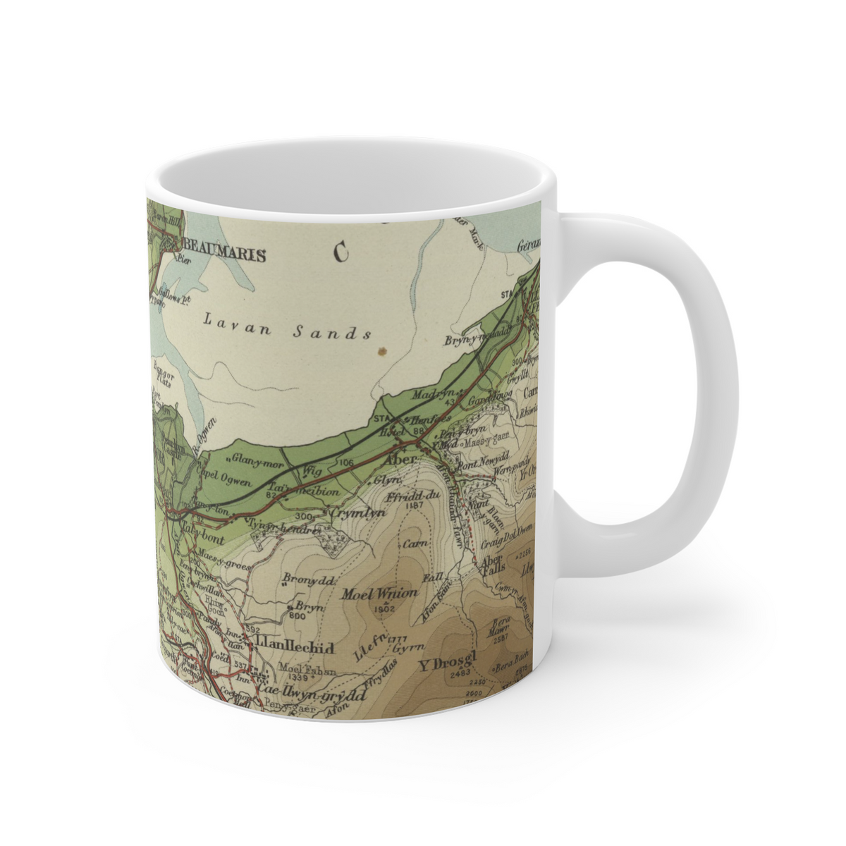 Bangor historic map mug, Bartholomew Half-Inch, 1904 — product view 5