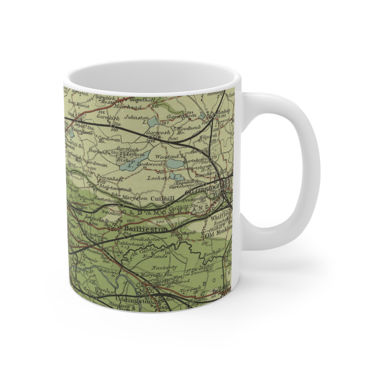 Glasgow historic map mug, Bartholomew Half-Inch, 1903 — product view 5