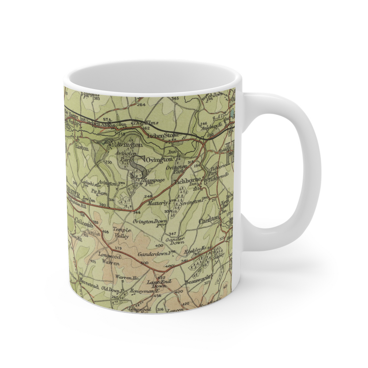 Winchester historic map mug, Bartholomew Half-Inch, 1902 — product view 5