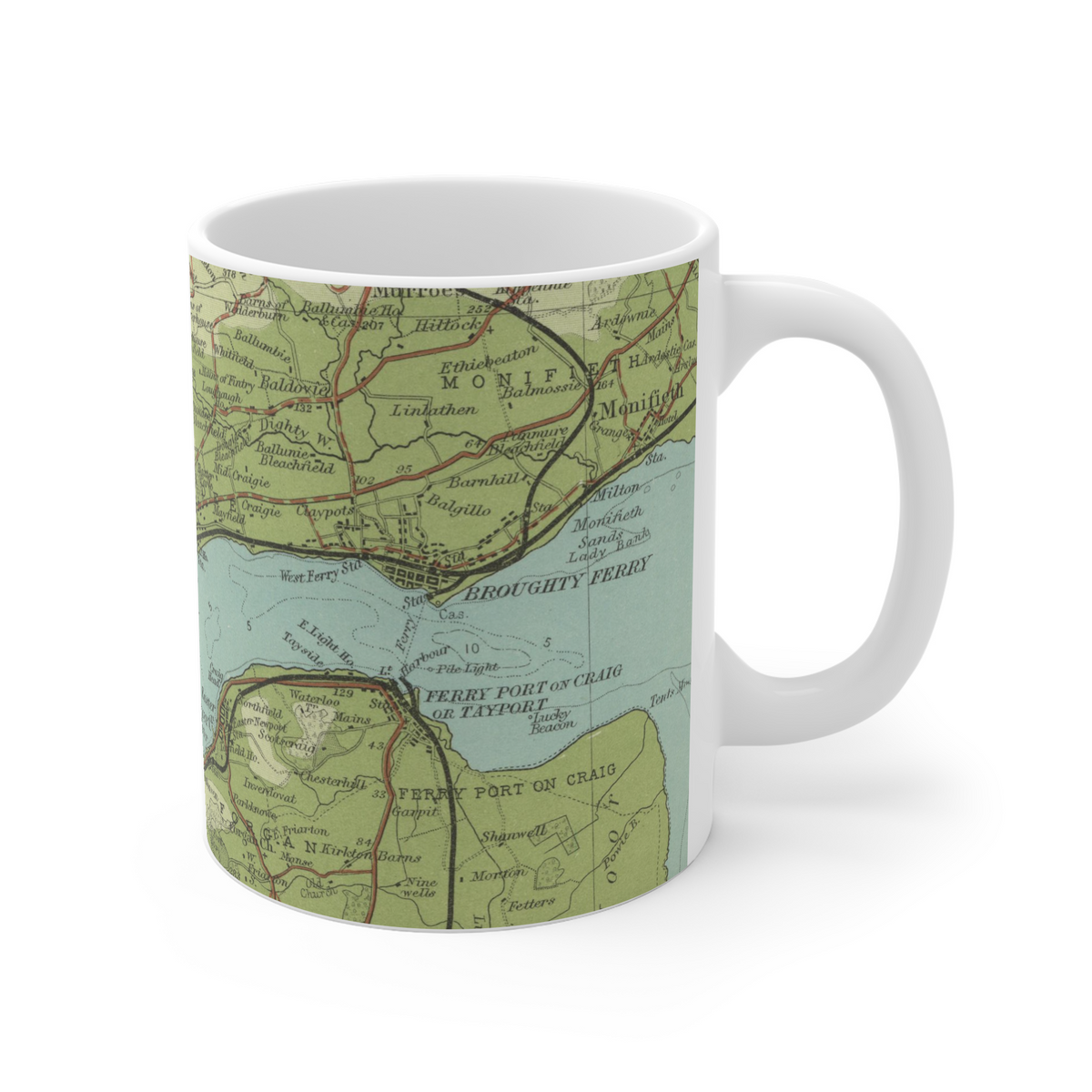 Dundee historic map mug, Bartholomew Half-Inch, 1903 — product view 5