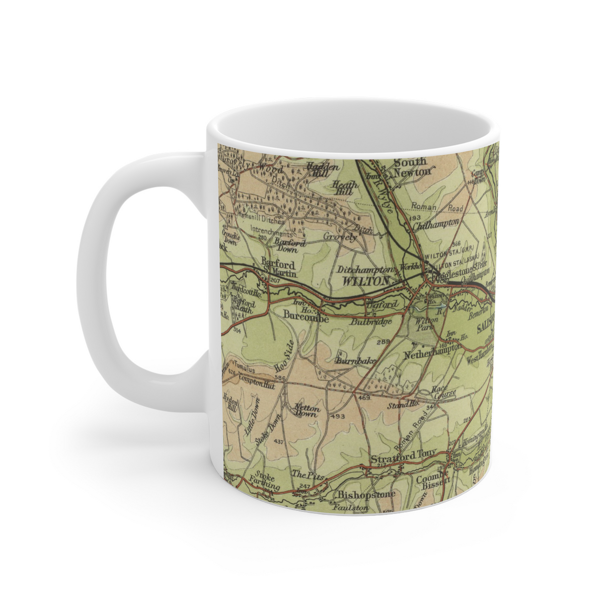 Salisbury historic map mug, Bartholomew Half-Inch, 1902 — product view 5