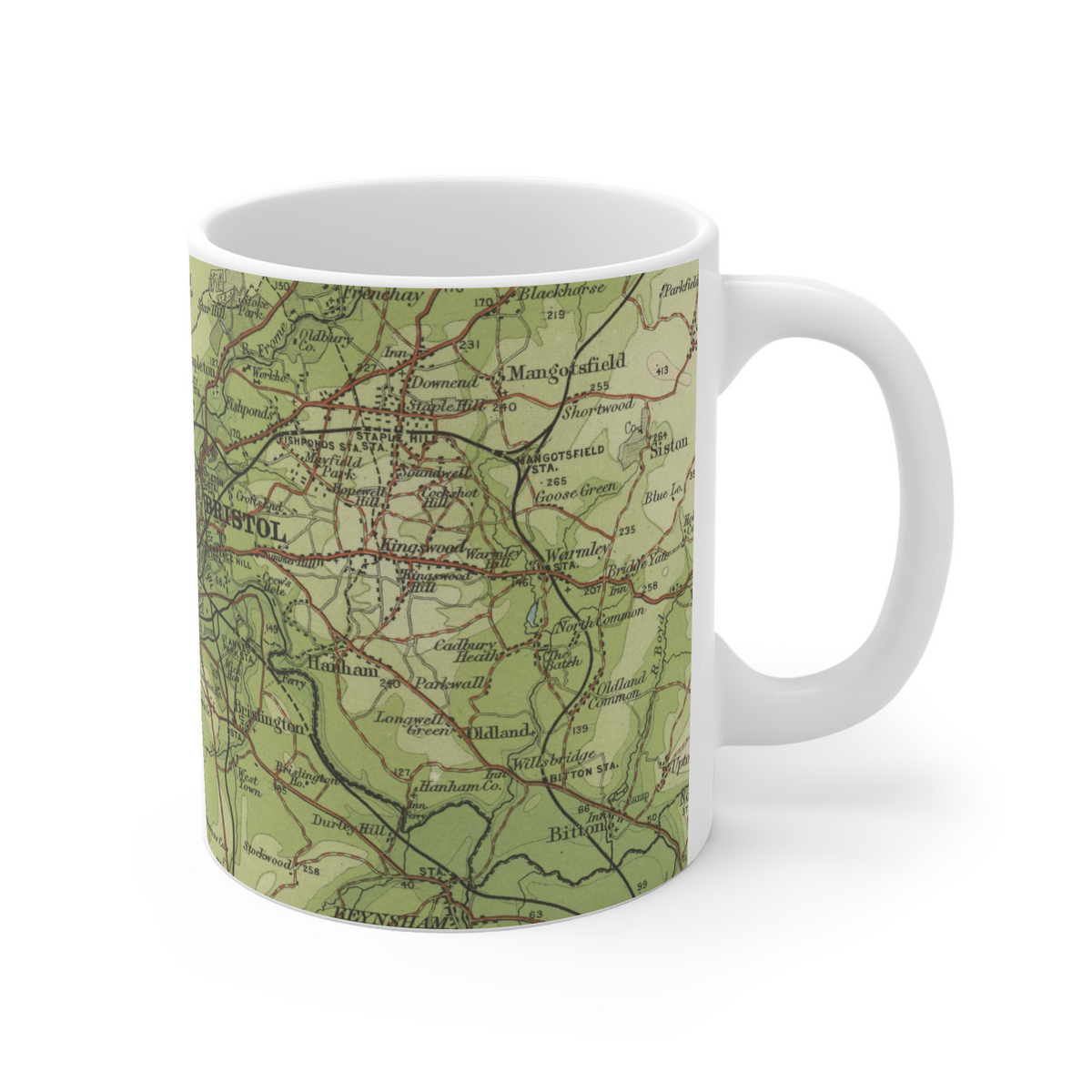 Bristol historic map mug, Bartholomew Half-Inch, 1904 — product view 5