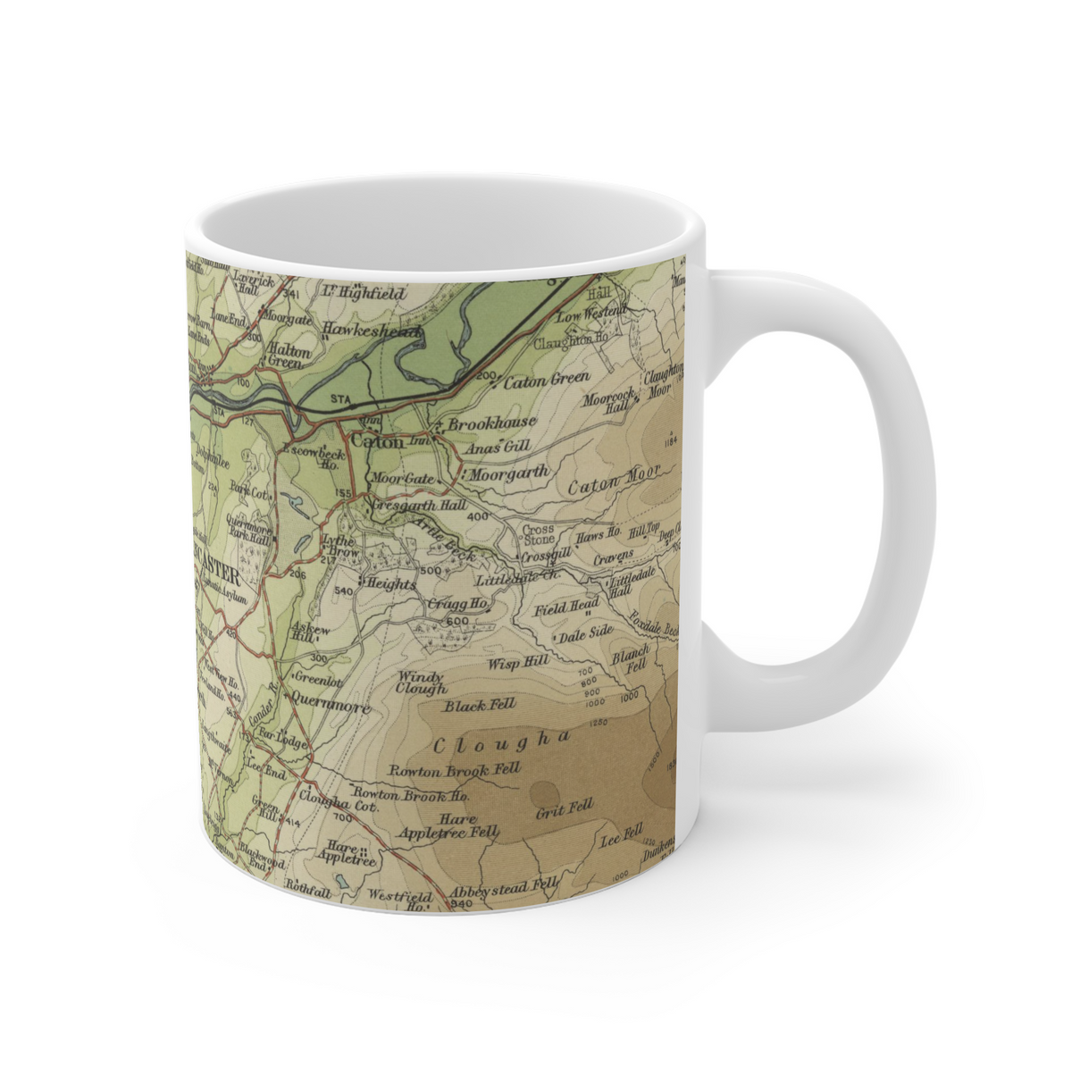 Lancaster historic map mug, Bartholomew Half-Inch, 1905 — product view 5