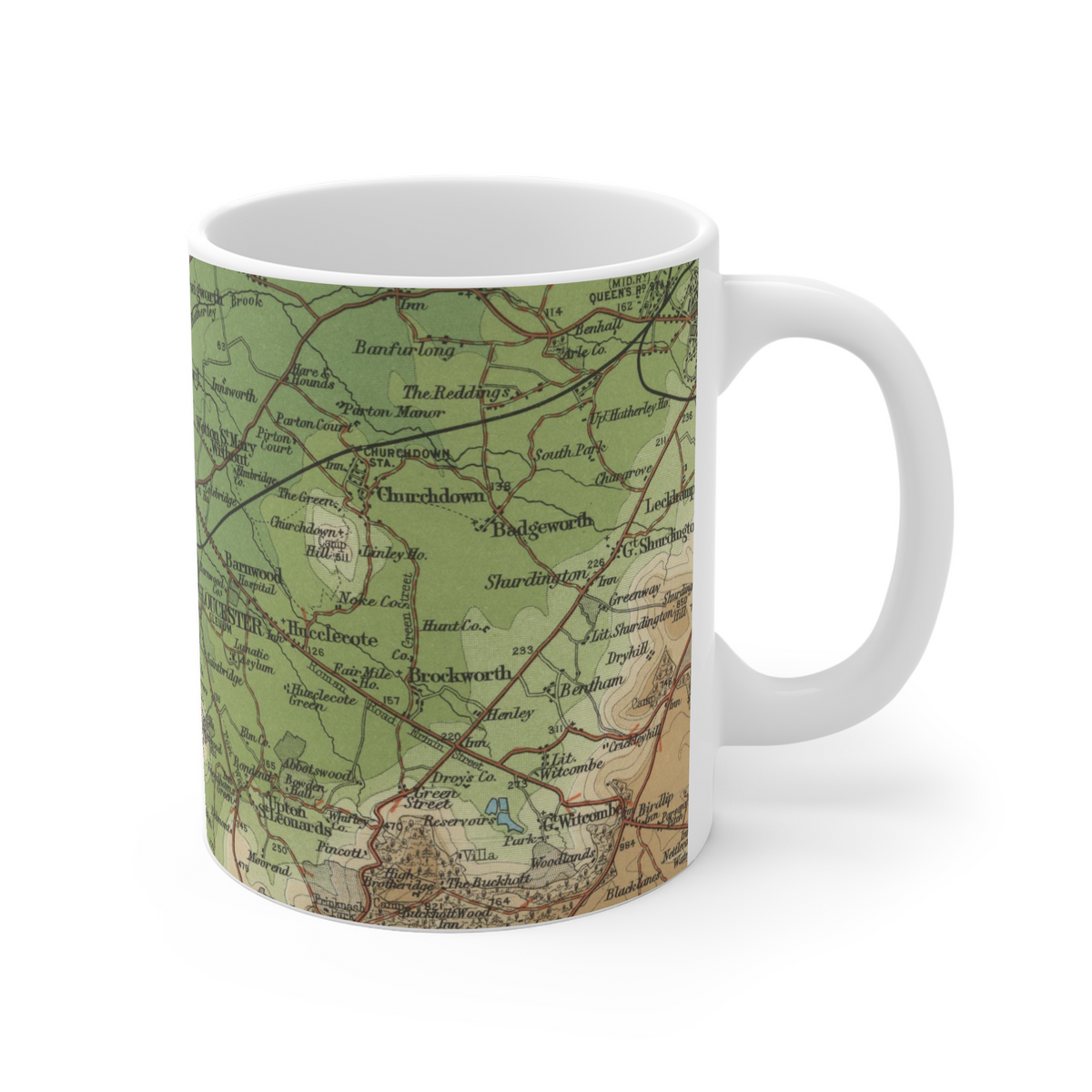 Gloucester historic map mug, Bartholomew Half-Inch, 1902 — product view 5