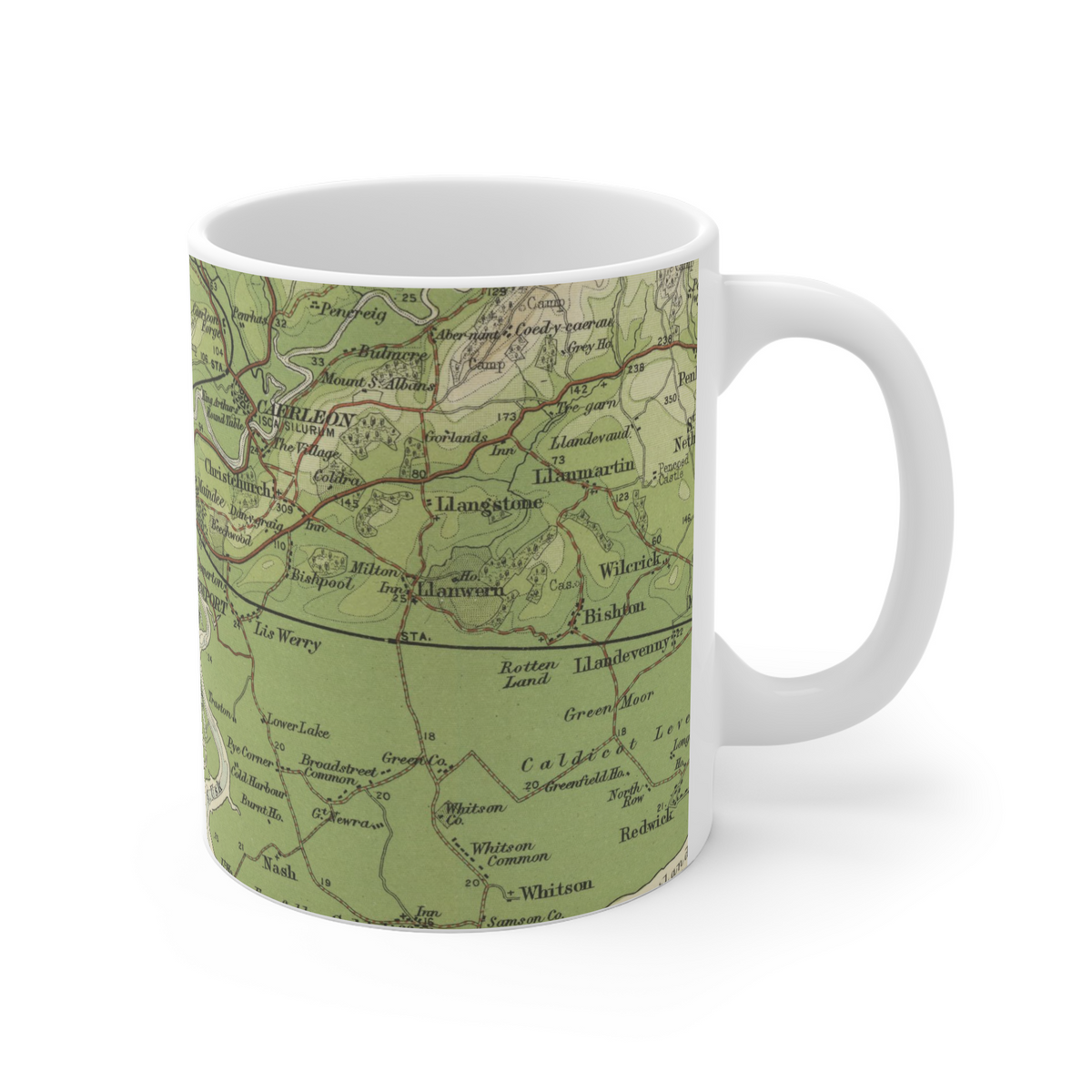 Newport historic map mug, Bartholomew Half-Inch, 1904 — product view 5