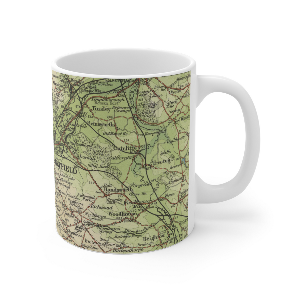 Sheffield historic map mug, Bartholomew Half-Inch, 1904 — product view 5