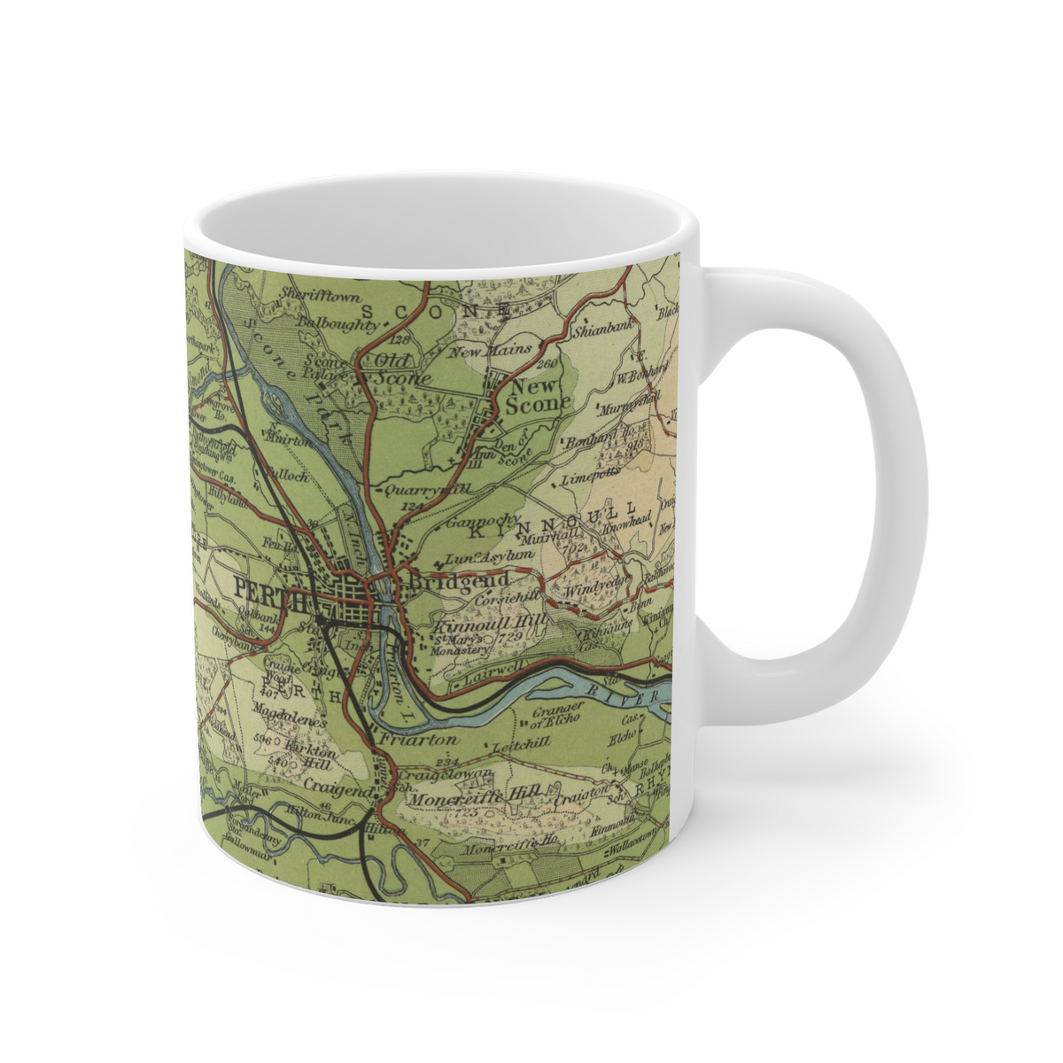 Perth historic map mug, Bartholomew Half-Inch, 1903 — product view 5