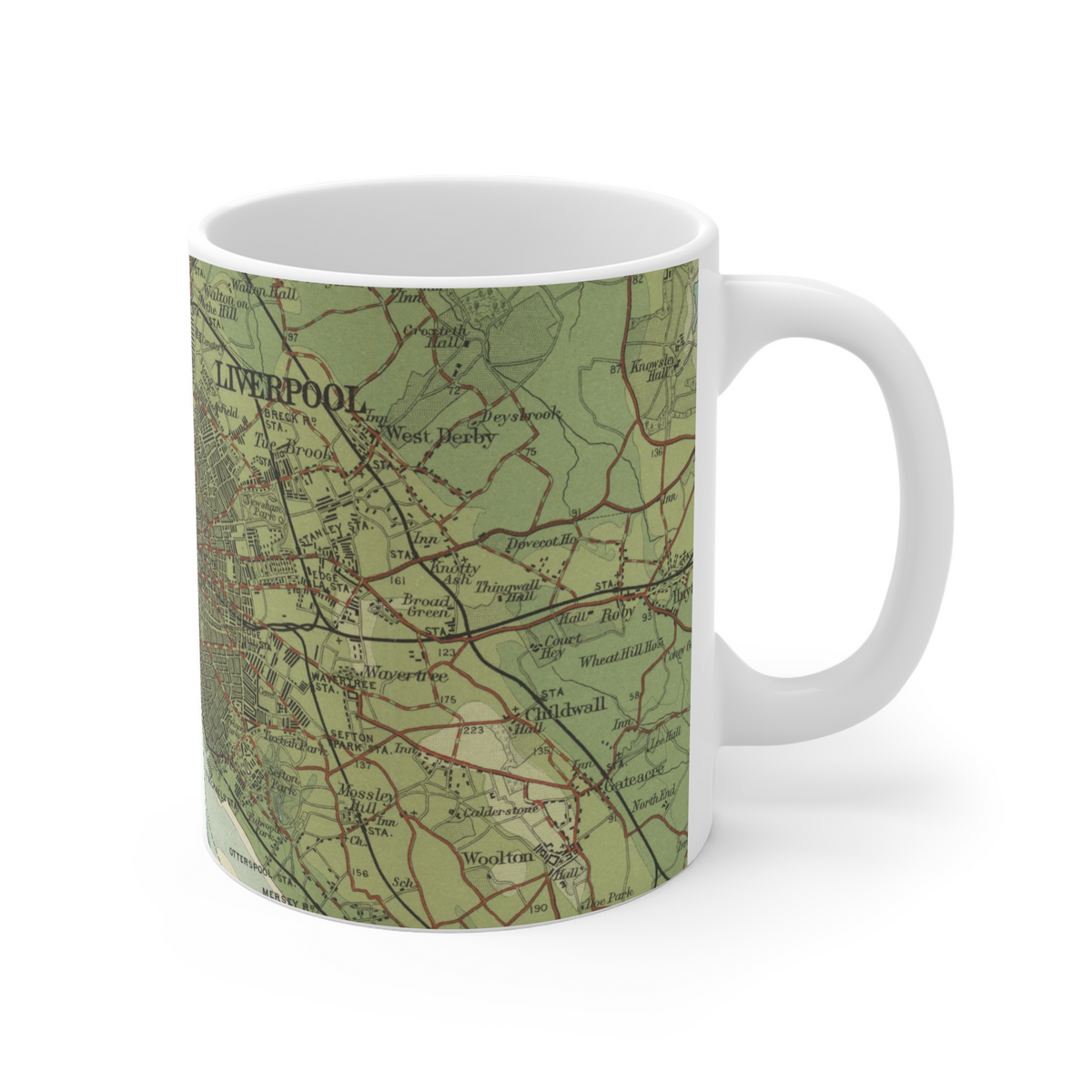 Liverpool historic map mug, Bartholomew Half-Inch, 1904 — product view 5