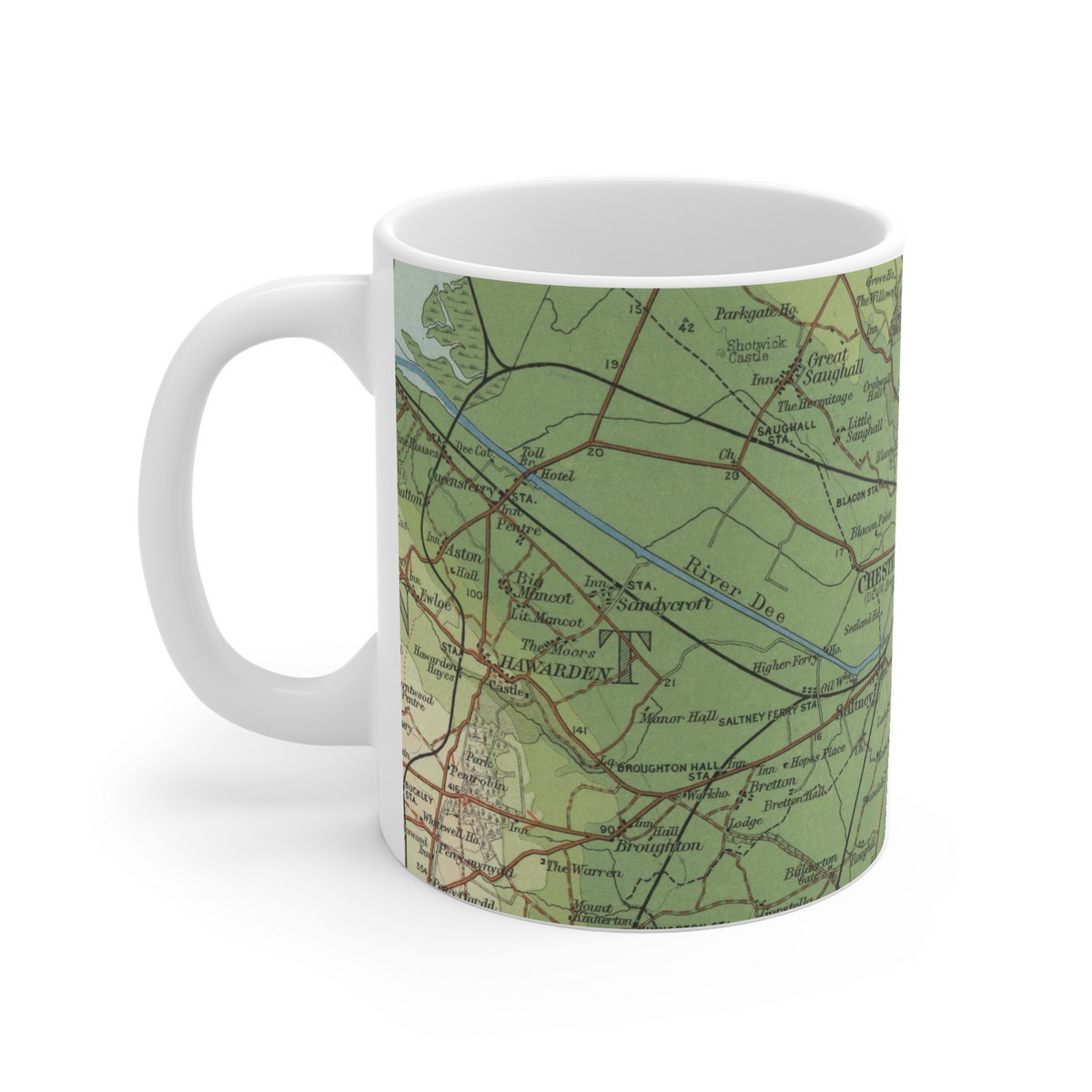 Chester historic map mug, Bartholomew Half-Inch, 1902 — product view 5