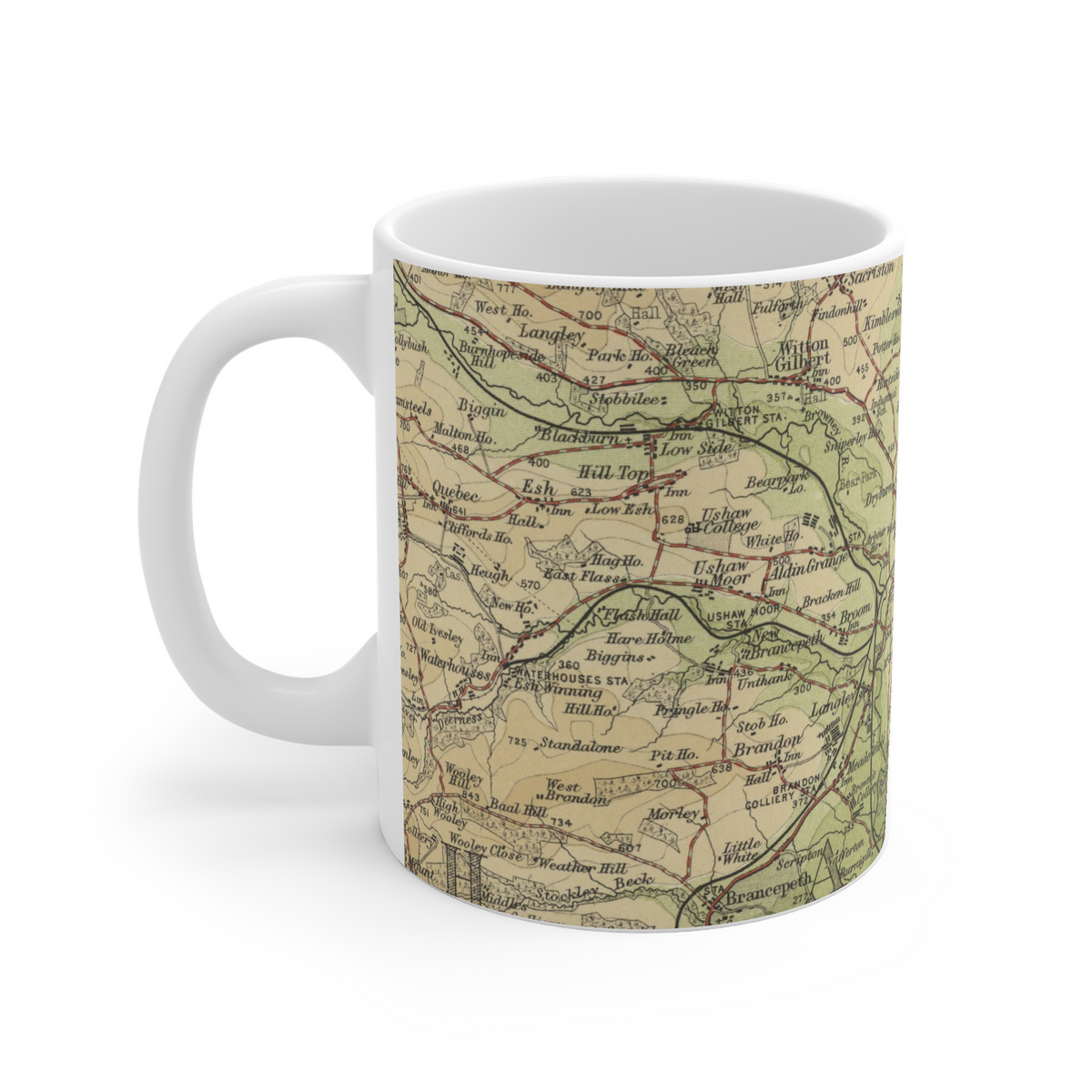 Durham historic map mug, Bartholomew Half-Inch, 1904 — product view 5