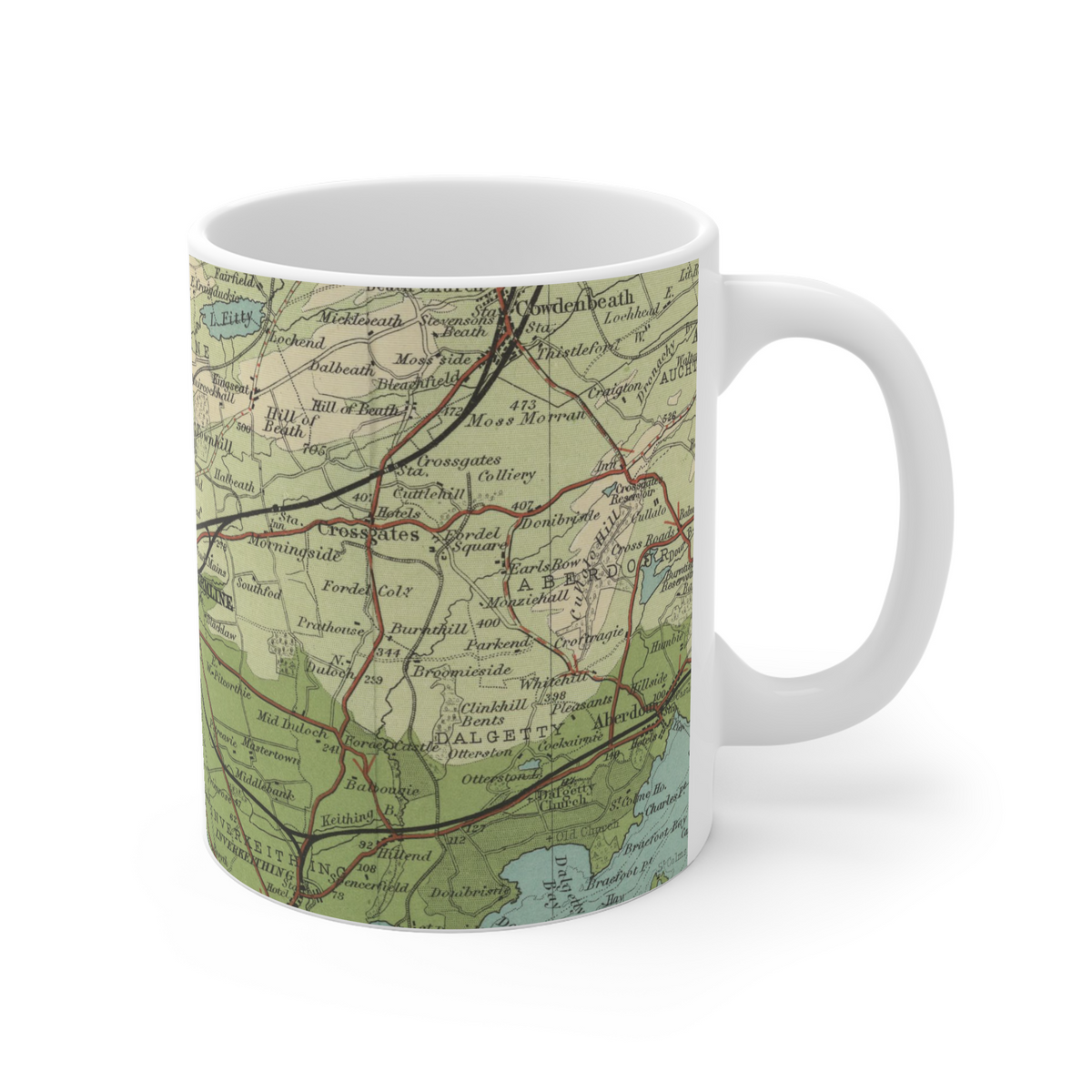 Dunfermline historic map mug, Bartholomew Half-Inch, 1903 — product view 5