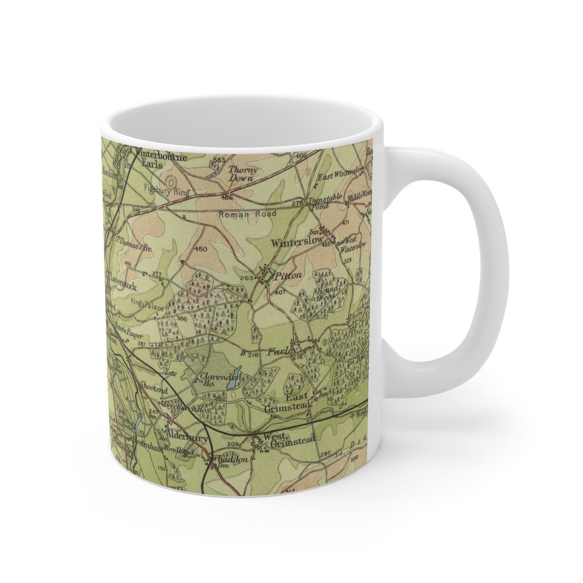 Salisbury historic map mug, Bartholomew Half-Inch, 1902 — product view 6