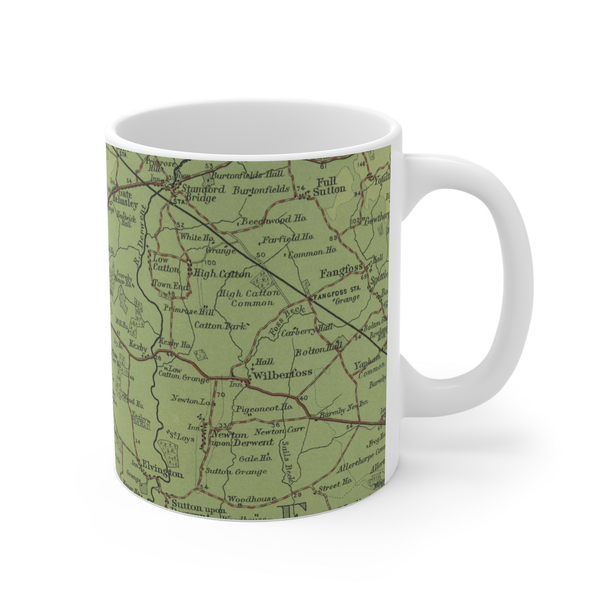 York historic map mug, Bartholomew Half-Inch, 1903 — product view 6