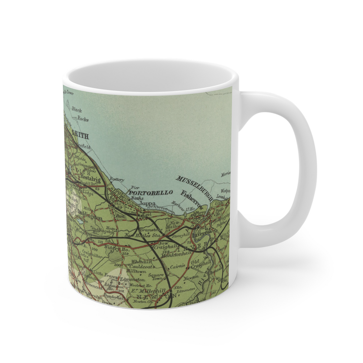 Edinburgh historic map mug, Bartholomew Half-Inch, 1903 — product view 6