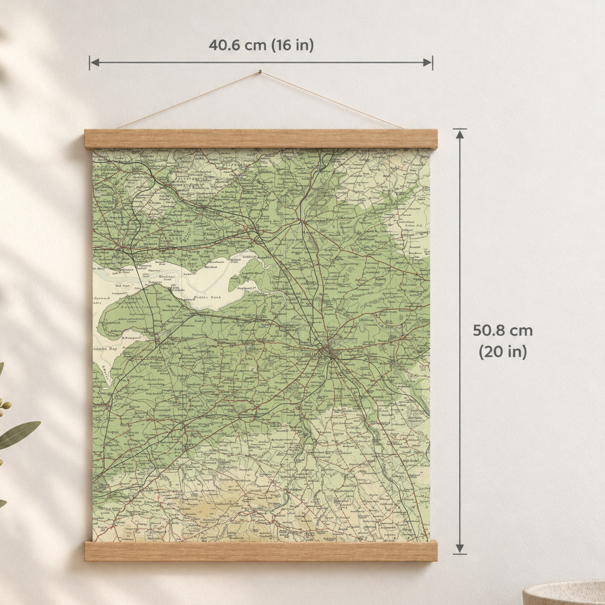 Carlisle historic map print, Bartholomew Half-Inch, 1903 — 16 × 20 in · portrait, Canvas, black hanger and Canvas, natural oak hanger and Canvas, white hanger and Fine art paper, black hanger and Fine art paper, natural oak hanger and Fine art paper, no hanger and Fine art paper, white hanger, hanger front mockup