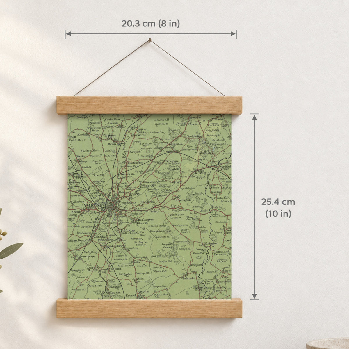 York historic map print, Bartholomew Half-Inch, 1903 — 8 × 10 in · portrait, Canvas, black hanger and Canvas, natural oak hanger and Canvas, white hanger and Fine art paper, black hanger and Fine art paper, natural oak hanger and Fine art paper, no hanger and Fine art paper, white hanger, hanger front mockup
