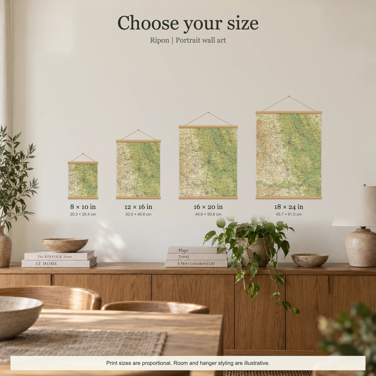 Ripon historic map print, Bartholomew Half-Inch, 1906 — 8 × 10 in · portrait, Canvas, black hanger and Canvas, natural oak hanger and Canvas, white hanger and Fine art paper, black hanger and Fine art paper, natural oak hanger and Fine art paper, no hanger and Fine art paper, white hanger, size room mockup portrait