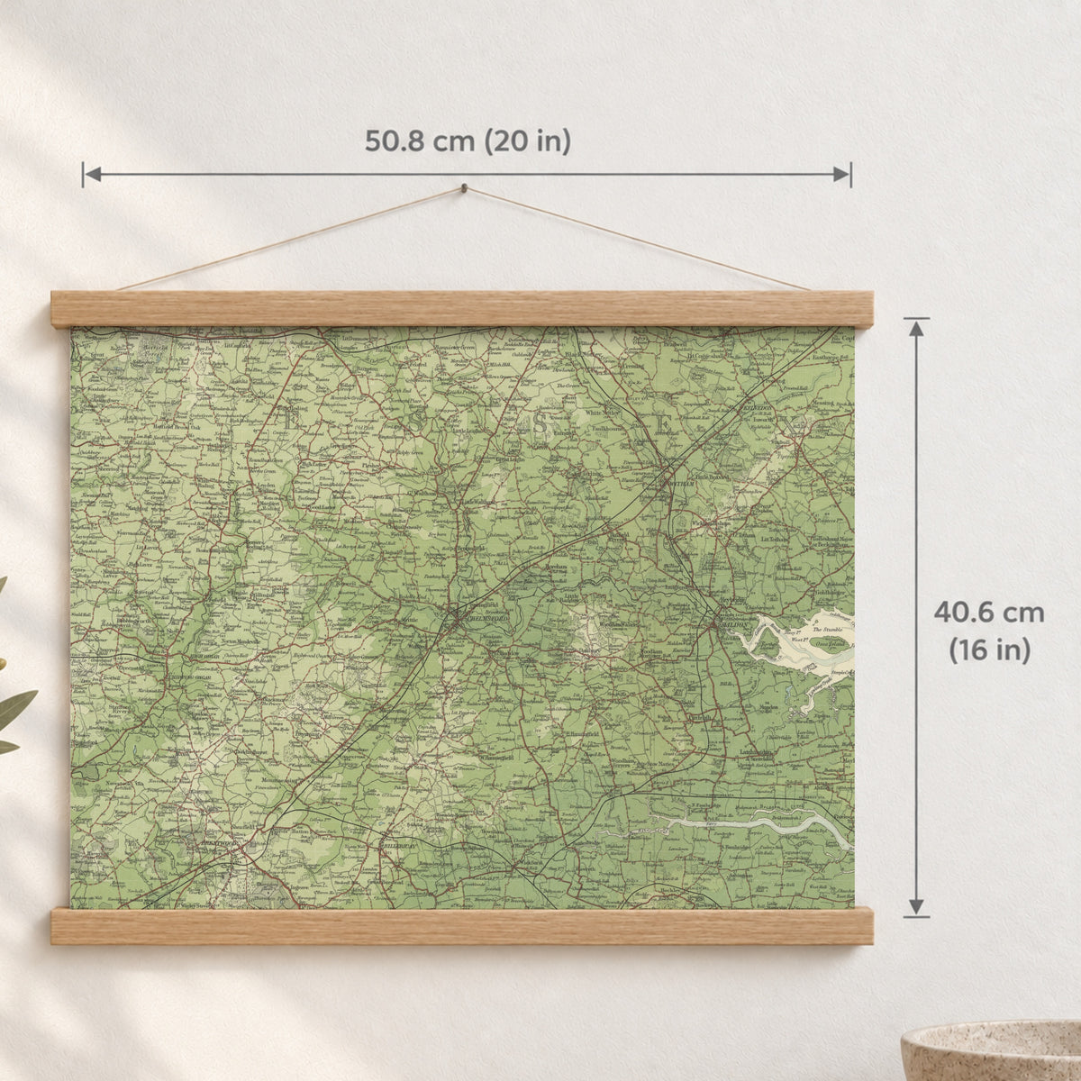 Chelmsford historic map print, Bartholomew Half-Inch, 1903 — 20 × 16 in · landscape, Canvas, black hanger and Canvas, natural oak hanger and Canvas, white hanger and Fine art paper, black hanger and Fine art paper, natural oak hanger and Fine art paper, no hanger and Fine art paper, white hanger, hanger front mockup