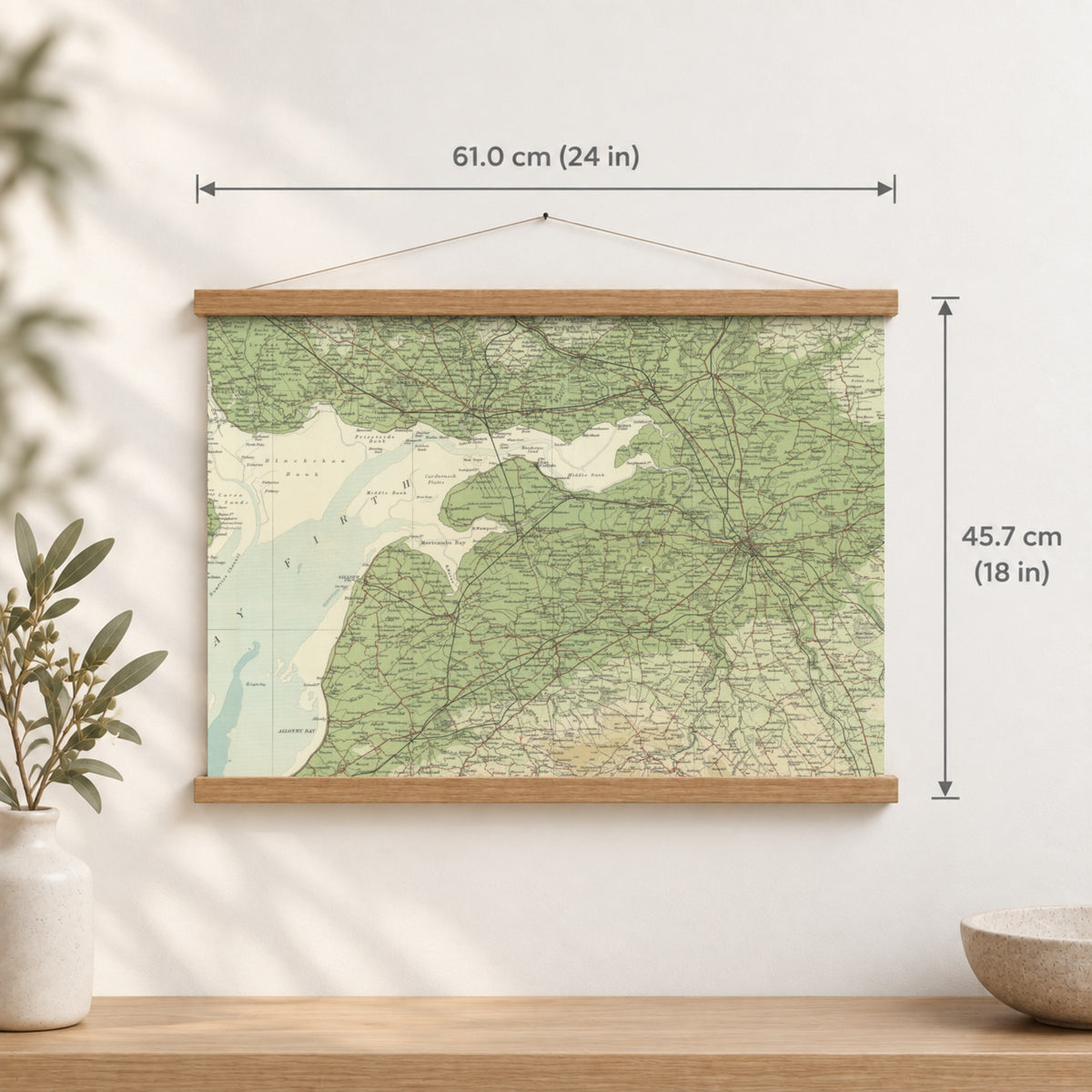 Carlisle historic map print, Bartholomew Half-Inch, 1903 — 24 × 18 in · landscape, Canvas, black hanger and Canvas, natural oak hanger and Canvas, white hanger and Fine art paper, black hanger and Fine art paper, natural oak hanger and Fine art paper, no hanger and Fine art paper, white hanger, hanger front mockup