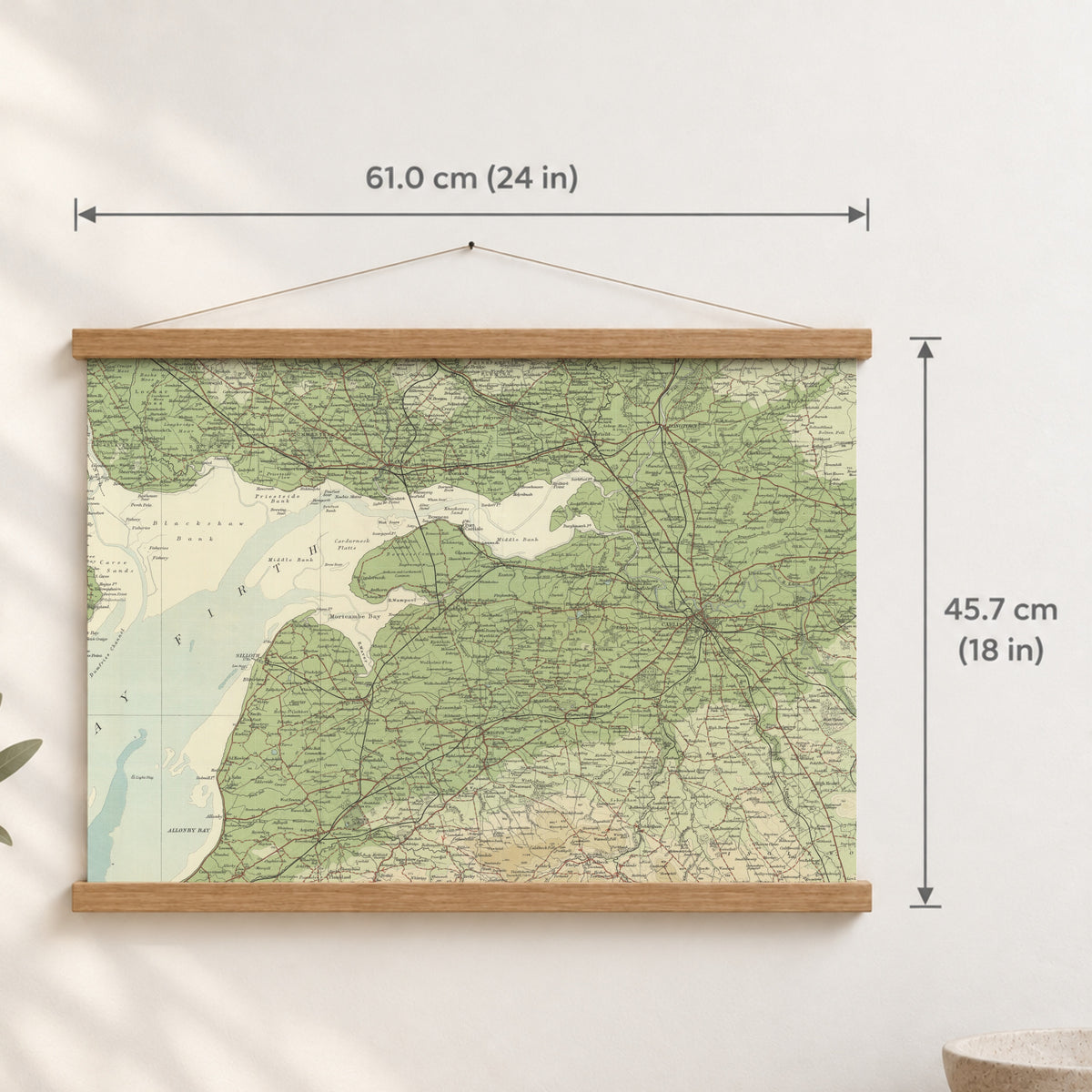 Carlisle historic map print, Bartholomew Half-Inch, 1903 — 24 × 18 in · landscape, Canvas, black hanger and Canvas, natural oak hanger and Canvas, white hanger and Fine art paper, black hanger and Fine art paper, natural oak hanger and Fine art paper, no hanger and Fine art paper, white hanger, hanger front mockup