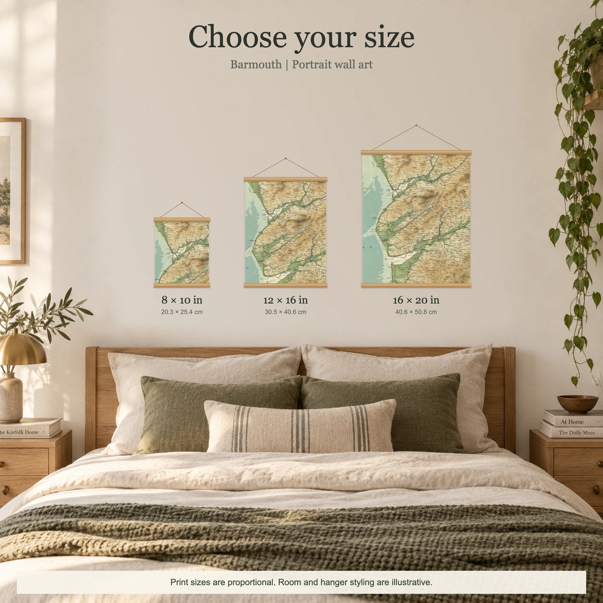 Barmouth historic map print, Bartholomew Half-Inch, 1905 — 8 × 10 in · portrait, Canvas, black hanger and Canvas, natural oak hanger and Canvas, white hanger and Fine art paper, black hanger and Fine art paper, natural oak hanger and Fine art paper, no hanger and Fine art paper, white hanger, size room mockup portrait