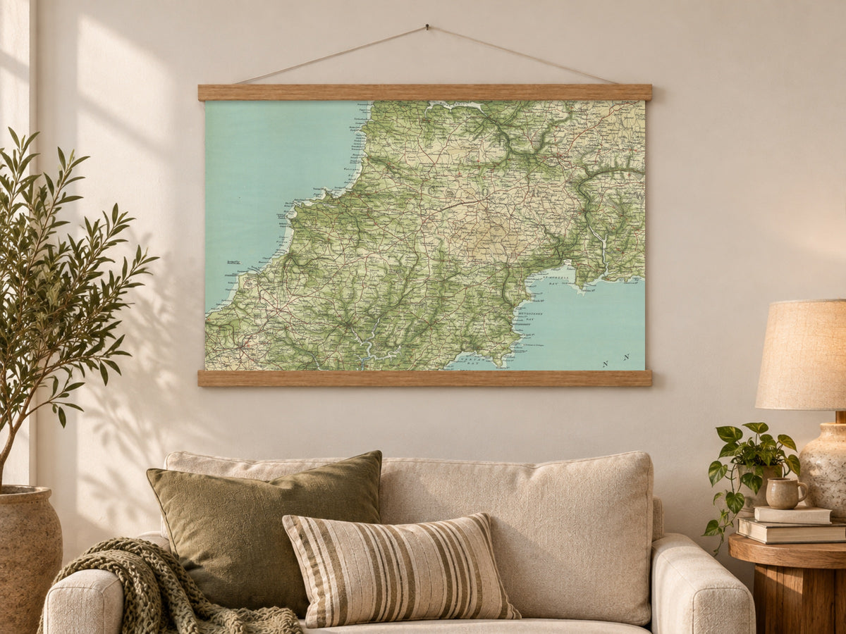 Newquay historic map print, Bartholomew Half-Inch, 1903