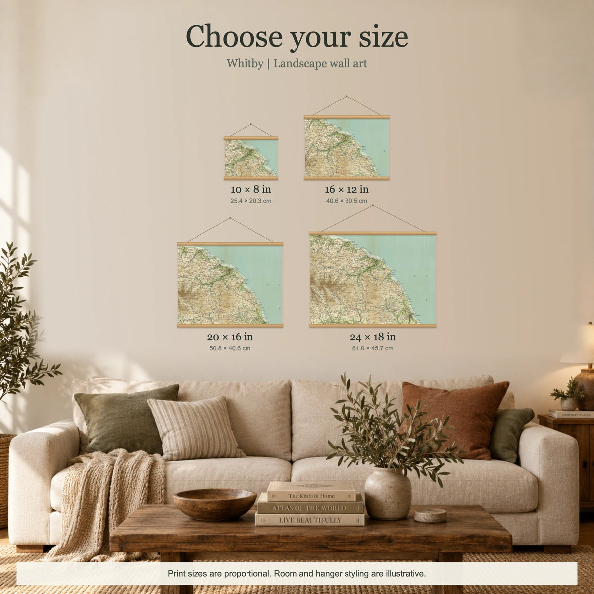 Whitby historic map print, Bartholomew Half-Inch, 1903 — 10 × 8 in · landscape, Canvas, black hanger and Canvas, natural oak hanger and Canvas, white hanger and Fine art paper, black hanger and Fine art paper, natural oak hanger and Fine art paper, no hanger and Fine art paper, white hanger, size room mockup landscape