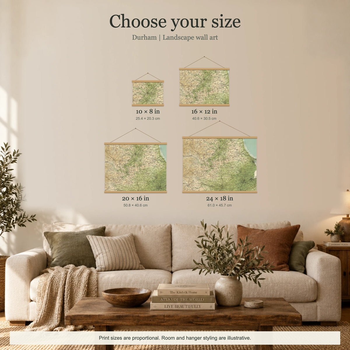 Durham historic map print, Bartholomew Half-Inch, 1904 — 10 × 8 in · landscape, Canvas, black hanger and Canvas, natural oak hanger and Canvas, white hanger and Fine art paper, black hanger and Fine art paper, natural oak hanger and Fine art paper, no hanger and Fine art paper, white hanger, size room mockup landscape