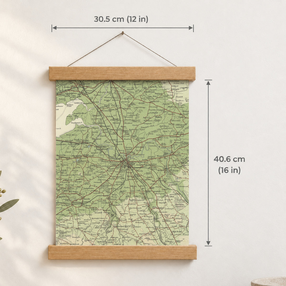 Carlisle historic map print, Bartholomew Half-Inch, 1903 — 12 × 16 in · portrait, Canvas, black hanger and Canvas, natural oak hanger and Canvas, white hanger and Fine art paper, black hanger and Fine art paper, natural oak hanger and Fine art paper, no hanger and Fine art paper, white hanger, hanger front mockup