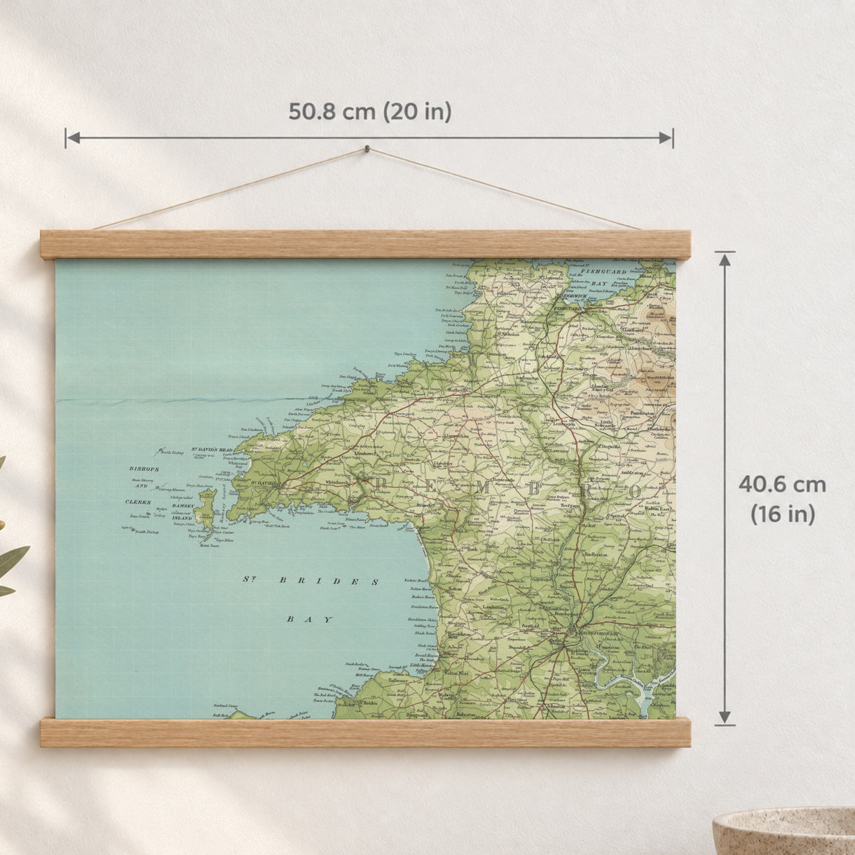 St Davids historic map print, Bartholomew Half-Inch, 1903 — 20 × 16 in · landscape, Canvas, black hanger and Canvas, natural oak hanger and Canvas, white hanger and Fine art paper, black hanger and Fine art paper, natural oak hanger and Fine art paper, no hanger and Fine art paper, white hanger, hanger front mockup