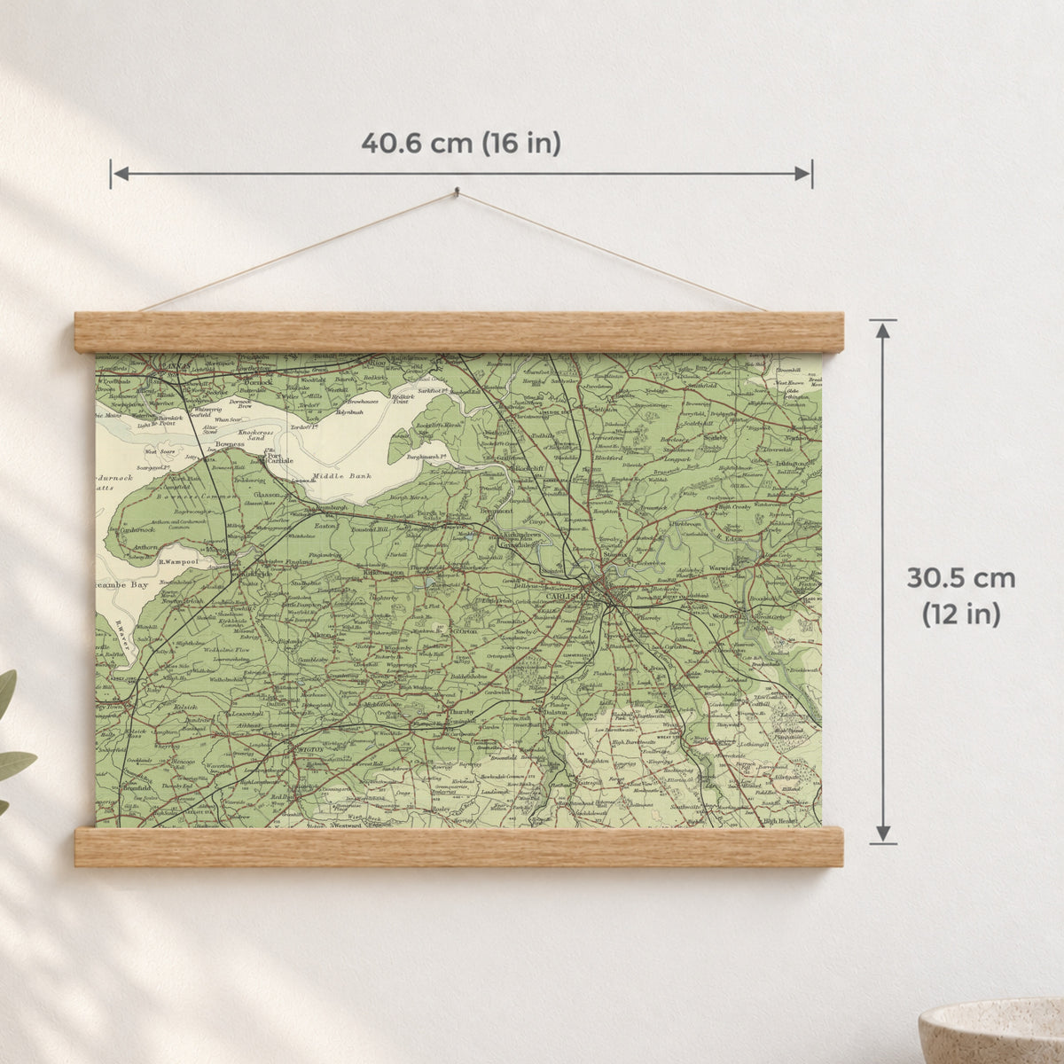 Carlisle historic map print, Bartholomew Half-Inch, 1903 — 16 × 12 in · landscape, Canvas, black hanger and Canvas, natural oak hanger and Canvas, white hanger and Fine art paper, black hanger and Fine art paper, natural oak hanger and Fine art paper, no hanger and Fine art paper, white hanger, hanger front mockup