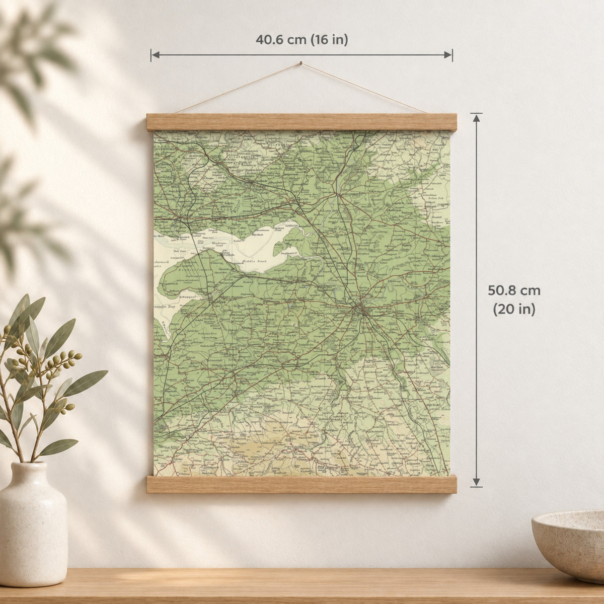 Carlisle historic map print, Bartholomew Half-Inch, 1903 — 16 × 20 in · portrait, Canvas, black hanger and Canvas, natural oak hanger and Canvas, white hanger and Fine art paper, black hanger and Fine art paper, natural oak hanger and Fine art paper, no hanger and Fine art paper, white hanger, hanger front mockup