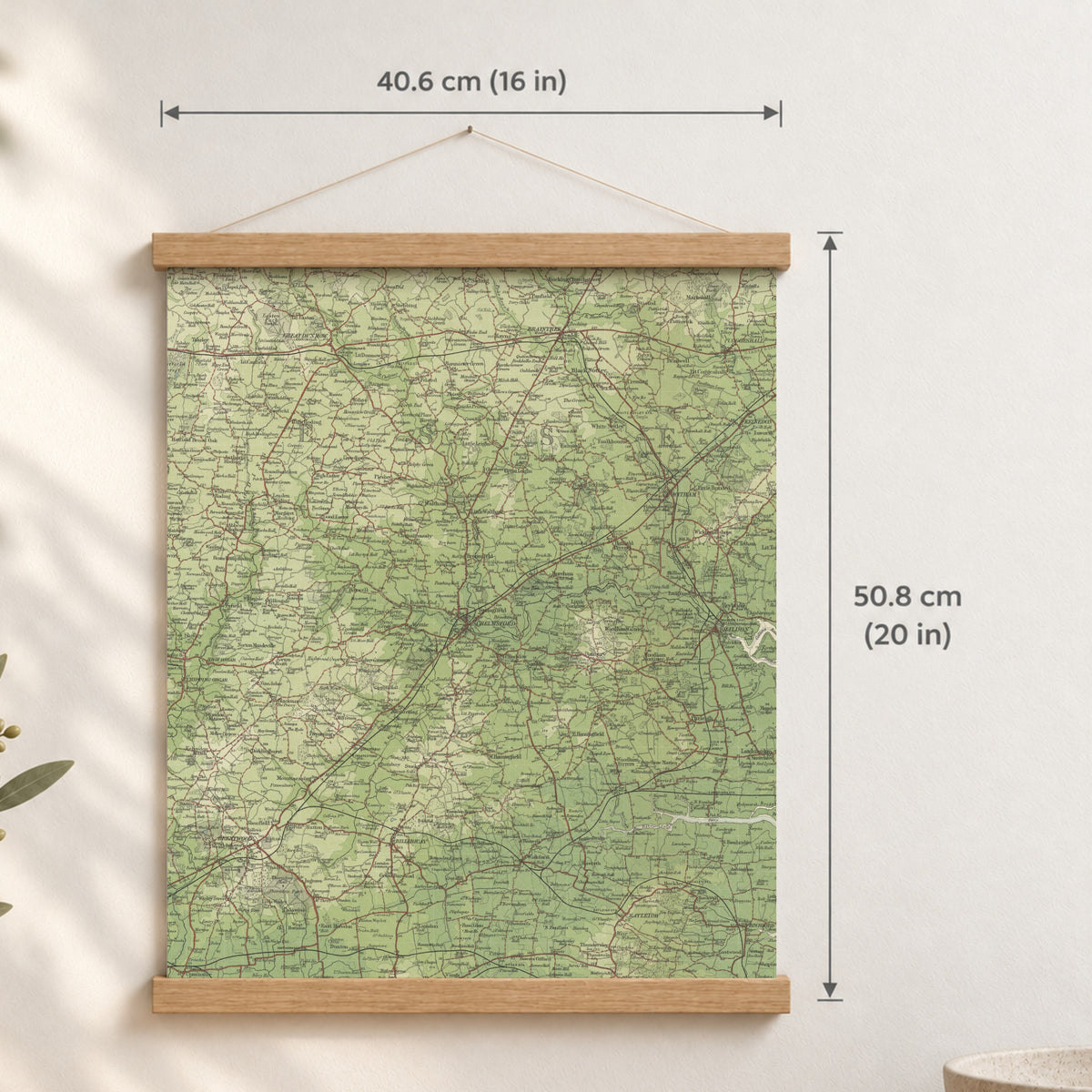 Chelmsford historic map print, Bartholomew Half-Inch, 1903 — 16 × 20 in · portrait, Canvas, black hanger and Canvas, natural oak hanger and Canvas, white hanger and Fine art paper, black hanger and Fine art paper, natural oak hanger and Fine art paper, no hanger and Fine art paper, white hanger, hanger front mockup